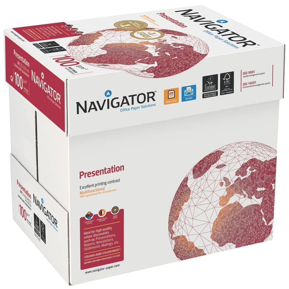 Kopierpapier Presentation, A4, 100g/m², 500 Blatt, weiß NAVIGATOR N10A4 NAVIGATOR Presentation 82437A10S