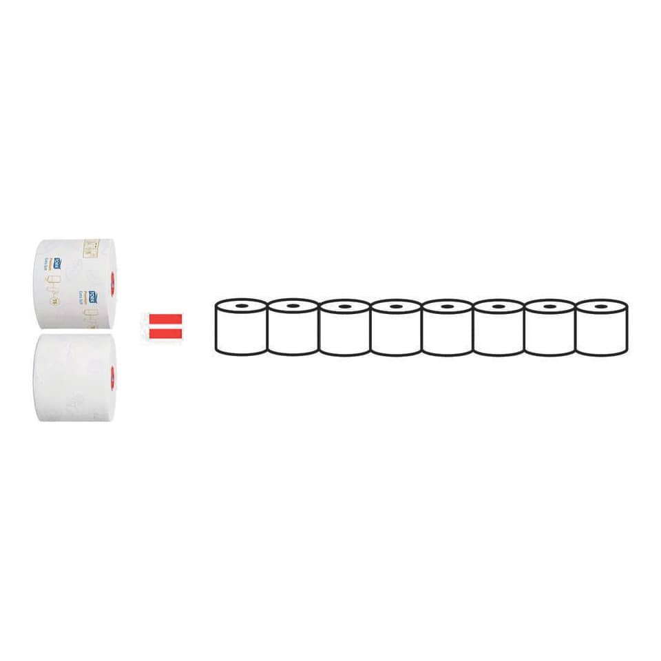 Toilettenpapier Advanced System T6, 2-lagig, 27 Rollen á 100 m, weiß TORK 127530 TORK 127530 2-lagig