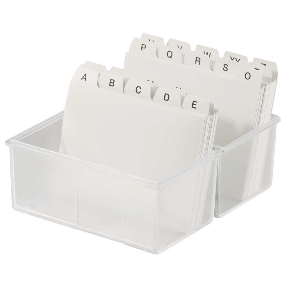 Karteibox DIN A8 quer, mit A-Z Register und 100 Karten, transluzent-klar HAN 979-63D