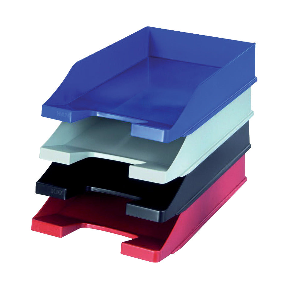 Briefablage KLASSIK, DIN A4/C4, stapelbar, stabil, modern, blau HAN 1027-X-14D