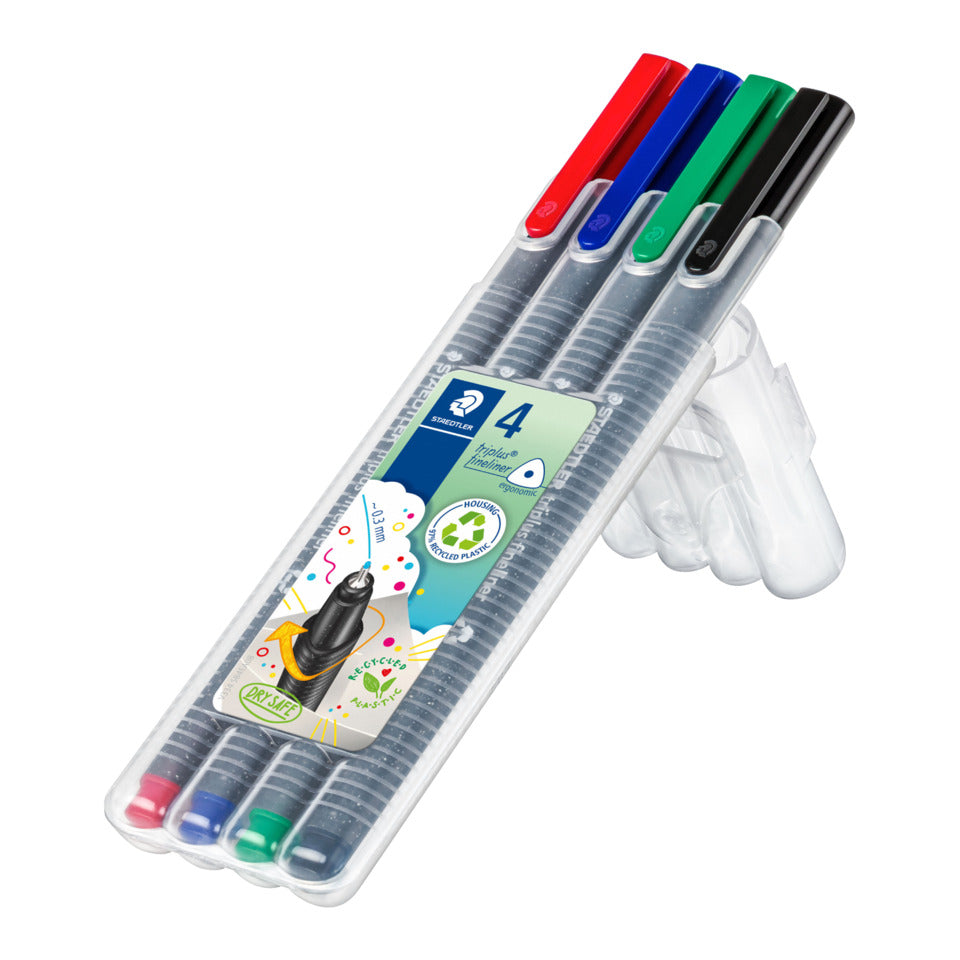 Feinschreiber triplus® fineliner, ca. 0,3 mm, STAEDTLER Box mit 4 Farben STAEDTLER 334 SB4 STAEDTLER 334 SB4    0,3mm