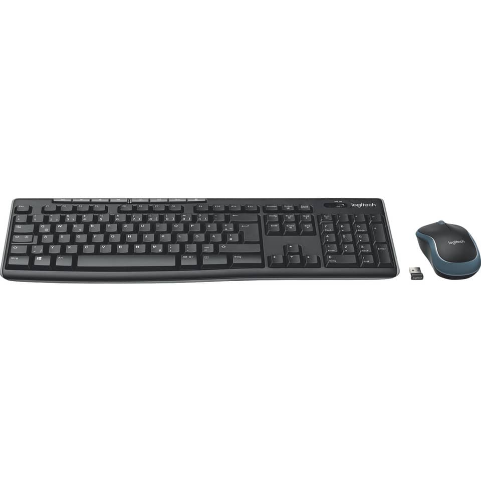 Tastatur+Maus MK270, Deutsch, Wireless, schwarz LOGITECH 920-004511