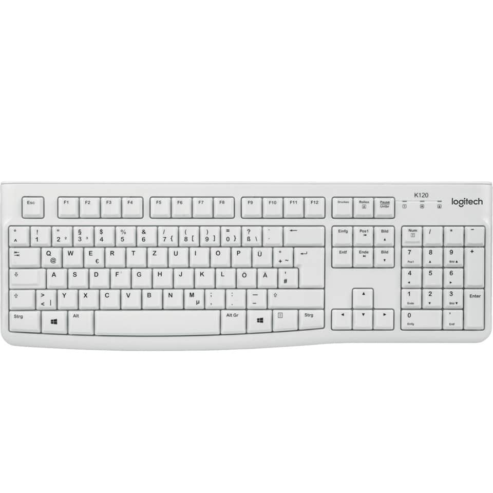 Tastatur Keyboard K120, Deutsch, USB Business,weiß LOGITECH 920-003626