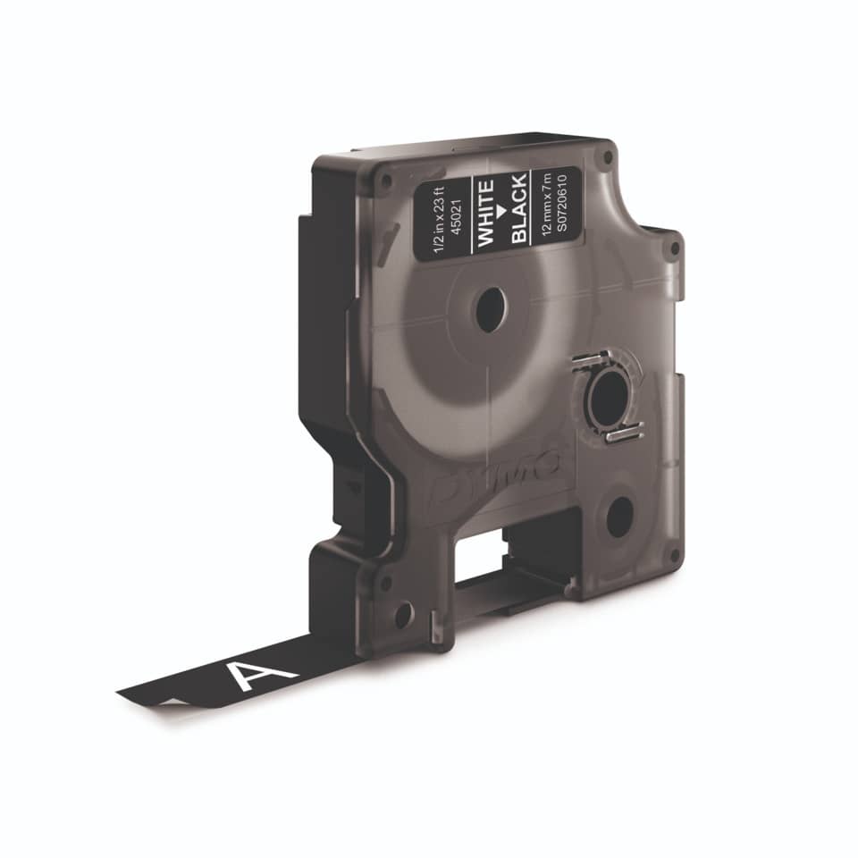 Schriftband 45021, 12mmx7m, weiß/schwarz DYMO S0720610 DYMO S0720610 45021