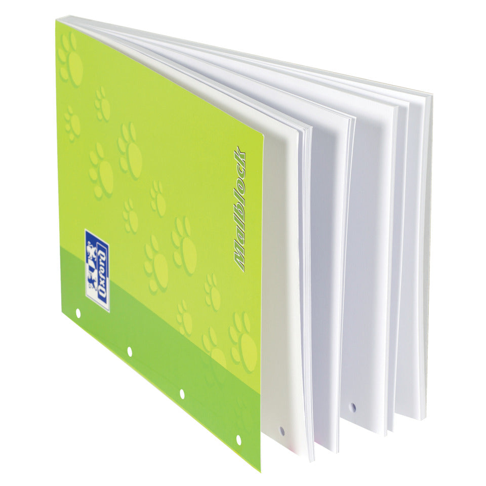 Malblock, A4, 90g/m², 100 Blatt, 4-fach gelocht, blanko OXFORD 400073853 OXFORD 400073853 Schule