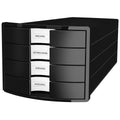 Schubladenbox IMPULS, DIN A4/C4, 4 geschlossene Schubladen, schwarz HAN 1012-13D HAN 1012-13 geschlossen