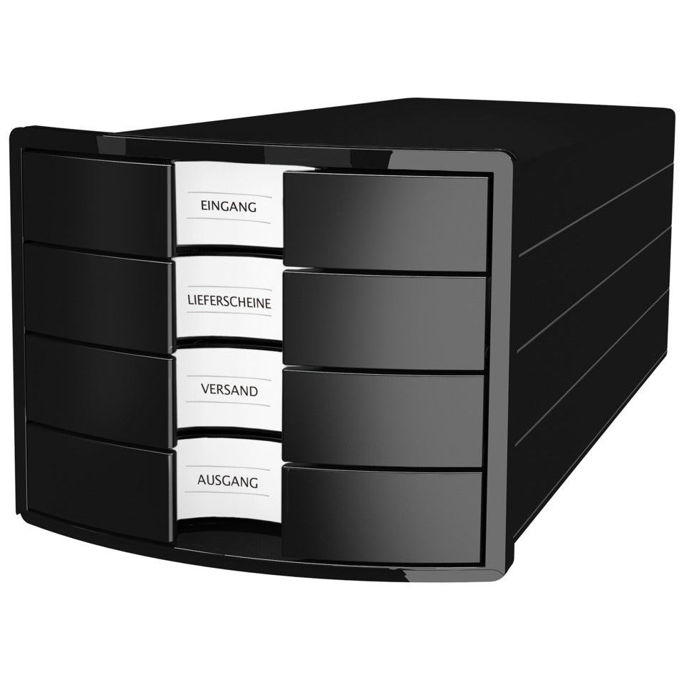 Schubladenbox IMPULS, DIN A4/C4, 4 geschlossene Schubladen, schwarz HAN 1012-13D HAN 1012-13 geschlossen