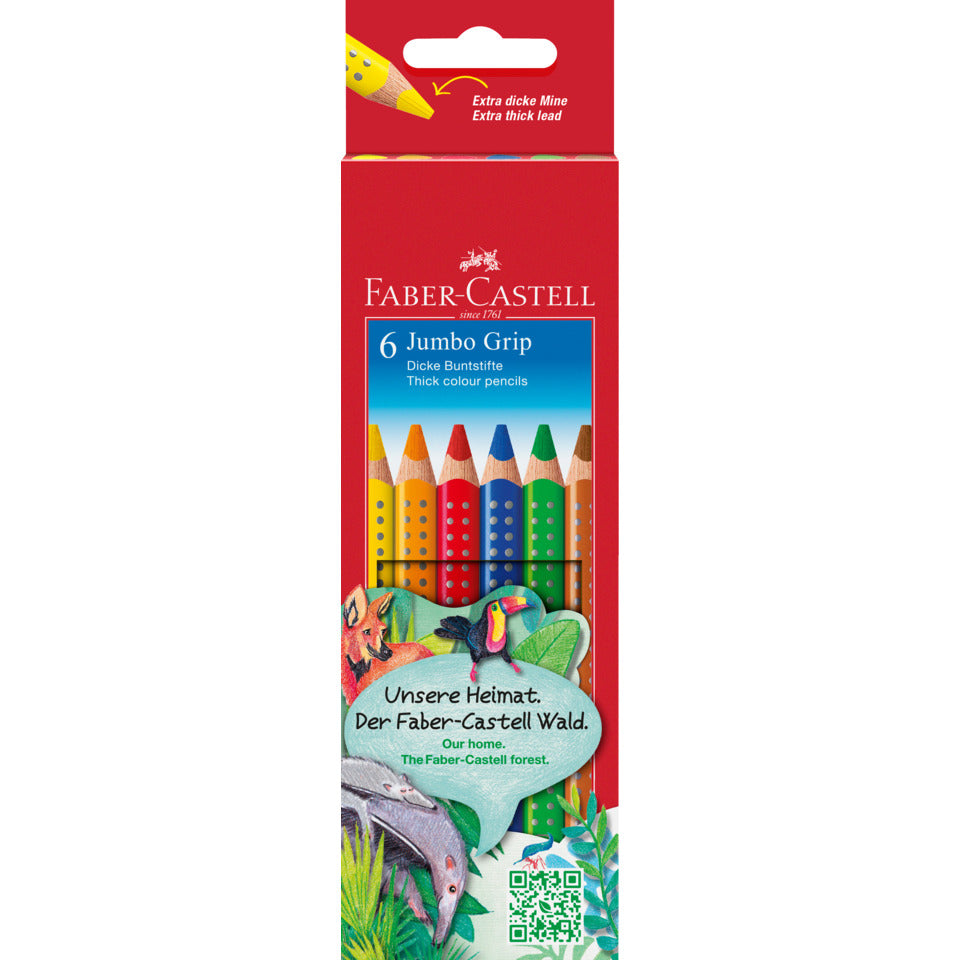 Farbstiftetui Jumbo Grip lang, 6 Stück FABER CASTELL 110906 FABER CASTELL 110906 lang