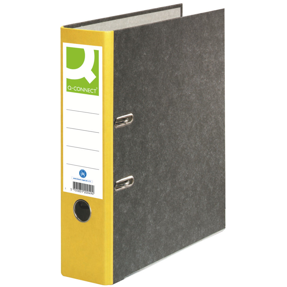 Ordner, A4, 80mm, Pappe, gelb Q-CONNECT KF18712 Q-CONNECT KF18712/15063424000