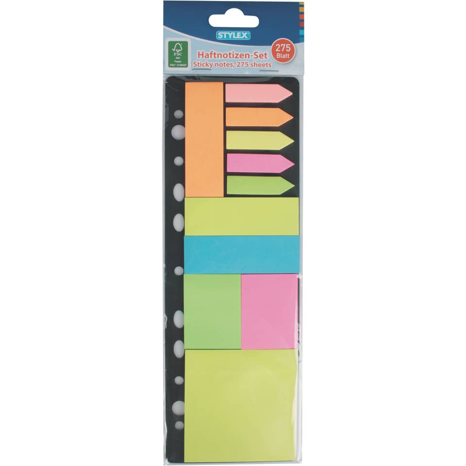 Haftnotizblock-Set, 275 Blatt, sortiert STYLEX 31297 STYLEX 31297  275BL