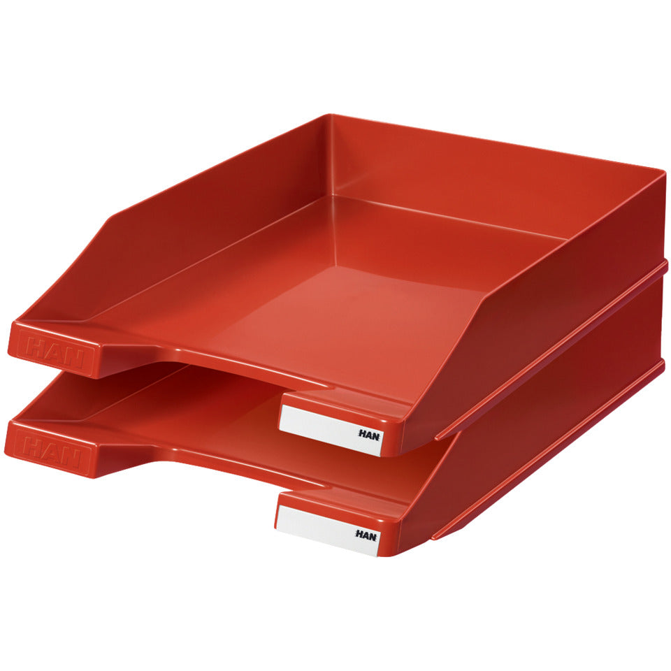 Briefablage KLASSIK, DIN A4/C4, stapelbar, stabil, modern, rot HAN 1027-X-17D