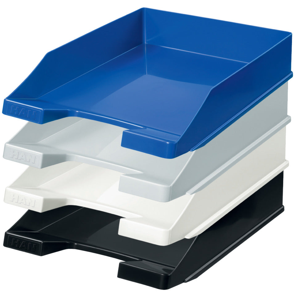 Briefablage KLASSIK, DIN A4/C4, stapelbar, stabil, modern, blau HAN 1027-X-14D