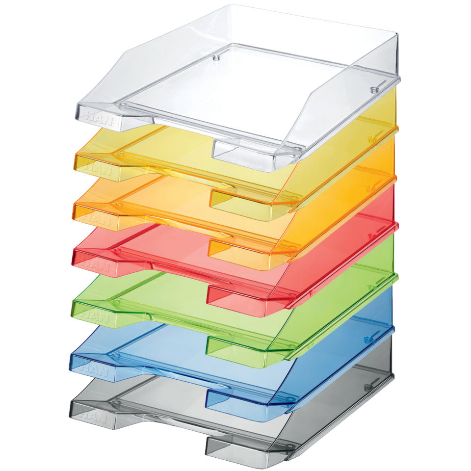 Briefablage KLASSIK, DIN A4/C4, stapelbar, stabil, transparent-orange HAN 1026-X-28D