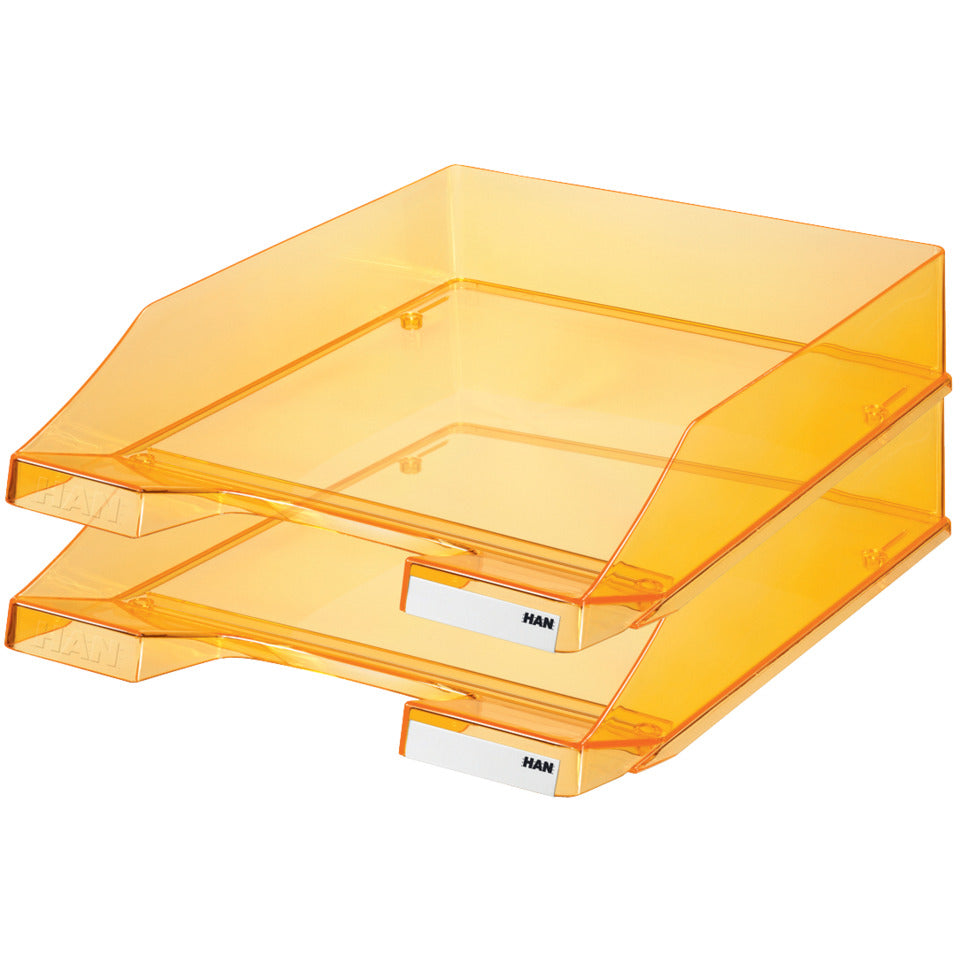 Briefablage KLASSIK, DIN A4/C4, stapelbar, stabil, transparent-orange HAN 1026-X-28D