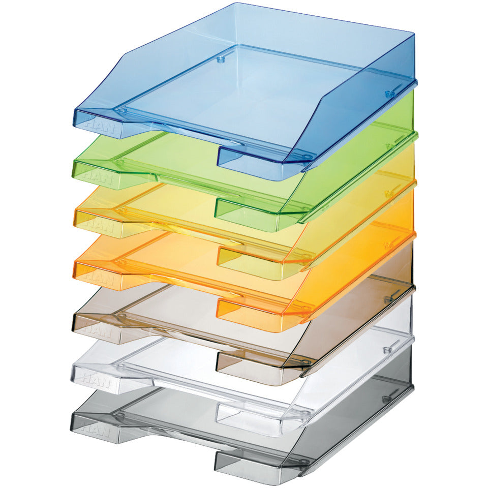 Briefablage KLASSIK, DIN A4/C4, stapelbar, stabil, transparent-orange HAN 1026-X-28D