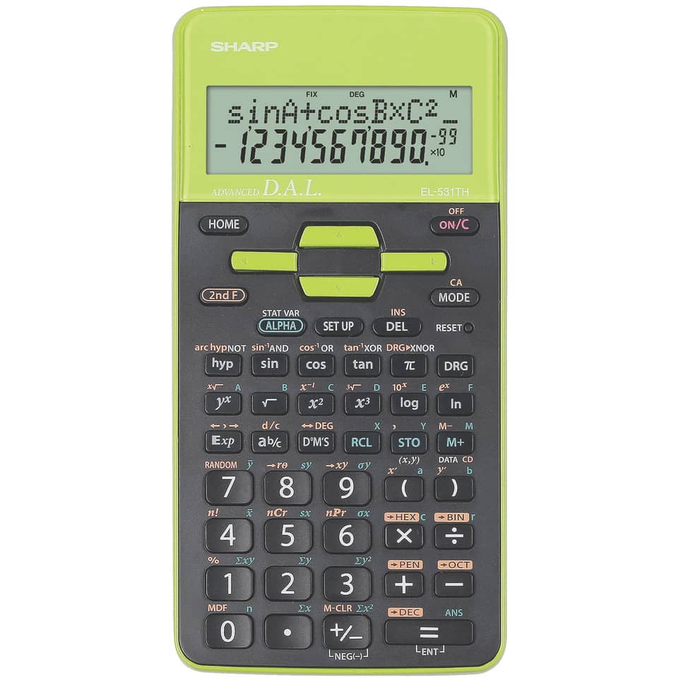 Schulrechner, 12-stellig, Solar, schwarz/grün SHARP SH-EL531THGR SHARP SH-EL531THGR Solar