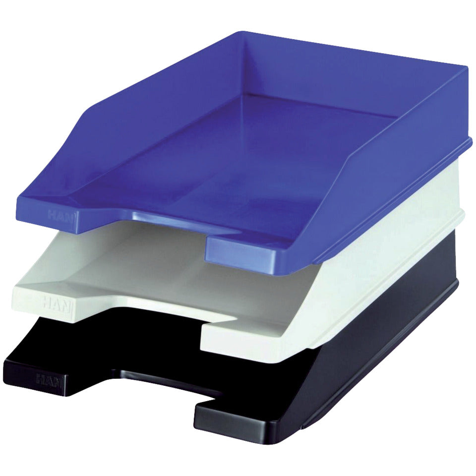 Briefablage KLASSIK, DIN A4/C4, stapelbar, stabil, modern, blau HAN 1027-X-14D