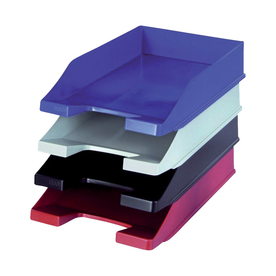 Briefablage KLASSIK, DIN A4/C4, stapelbar, stabil, modern, schwarz HAN 1027-X-13D