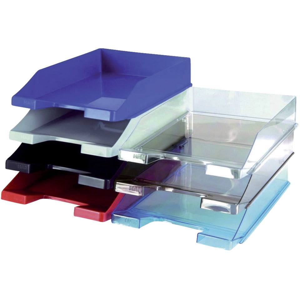 Briefablage KLASSIK, DIN A4/C4, stapelbar, stabil, modern, schwarz HAN 1027-X-13D