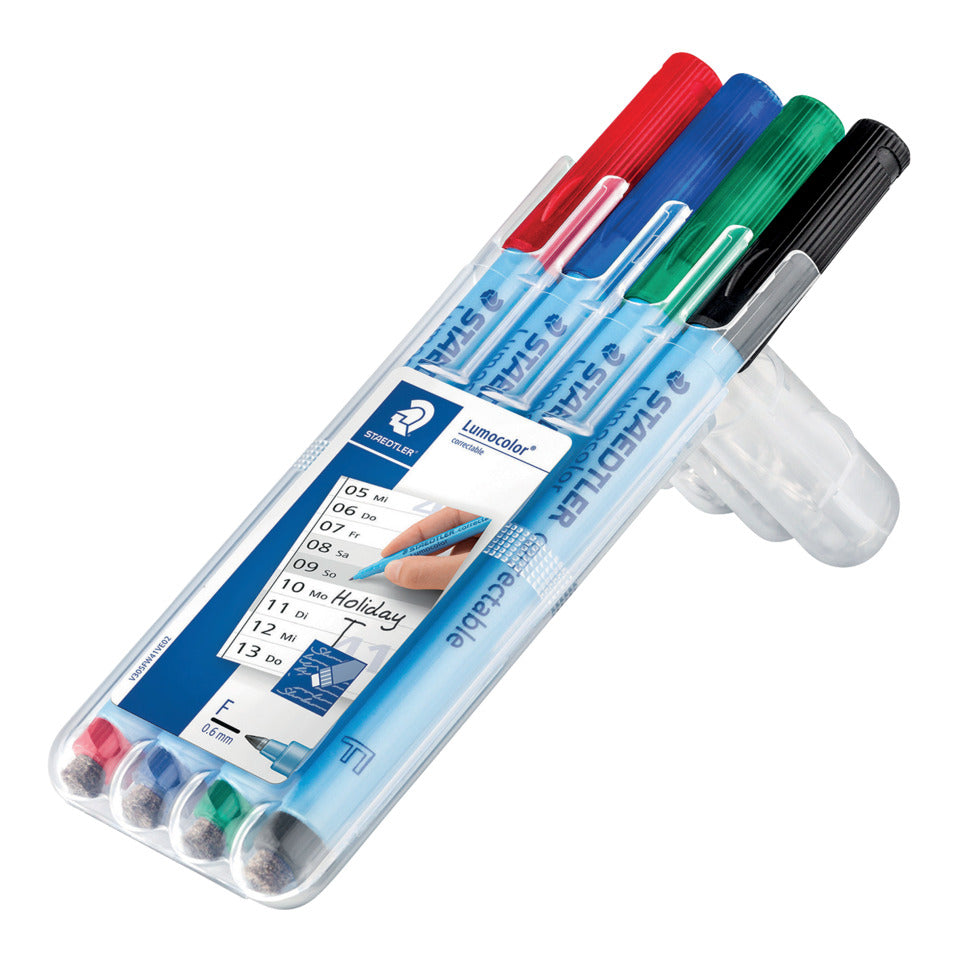 Overheadstift Folienstift Lumocolor® correctable, STAEDTLER Box mit 4 Farben STAEDTLER 305F WP4-1 STAEDTLER 305F WP4-1 /F