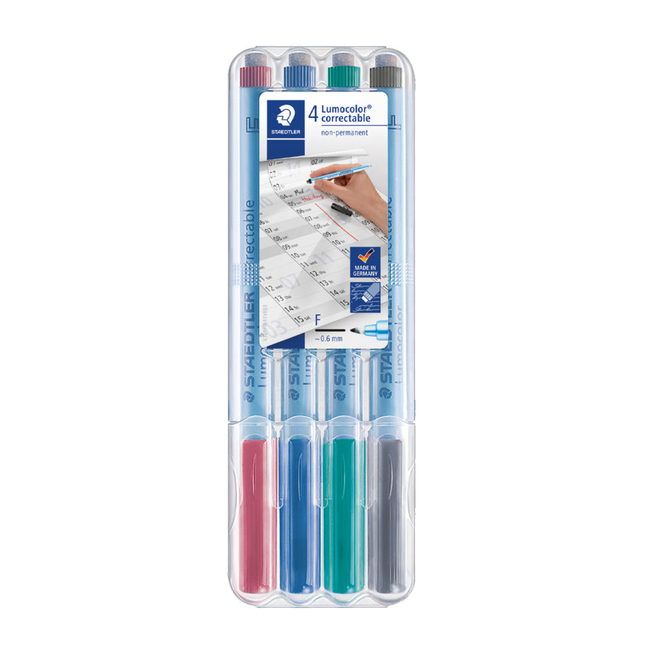 Overheadstift Folienstift Lumocolor® correctable, STAEDTLER Box mit 4 Farben STAEDTLER 305F WP4-1 STAEDTLER 305F WP4-1 /F