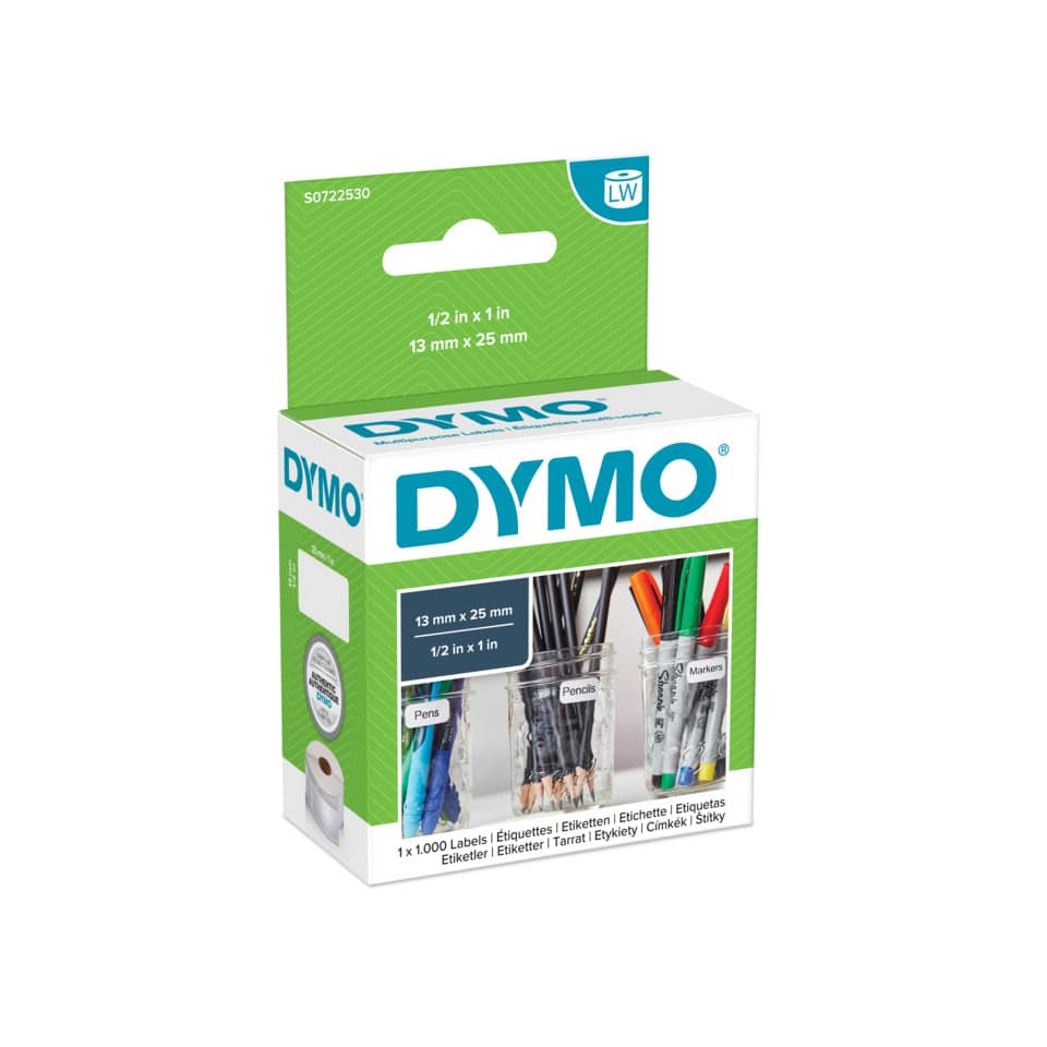 Vielzwecketiketten, 12x24mm, 1000 Stück, weiß DYMO S0722530 DYMO S0722530 1000ST jE2H.ABL.
