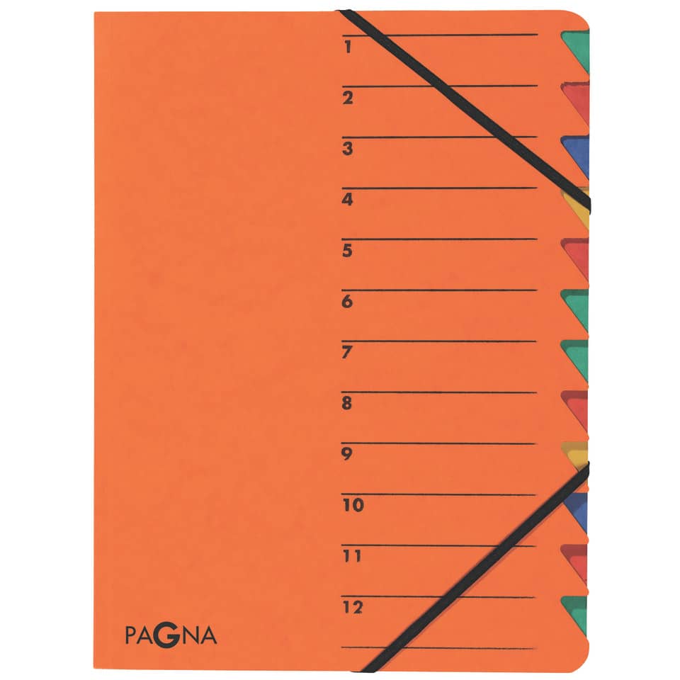 Ordnungsmappe Easy 1-12, A4, Pressspan, orange PAGNA 24131-12 PAGNA 24131-12 Gummizug