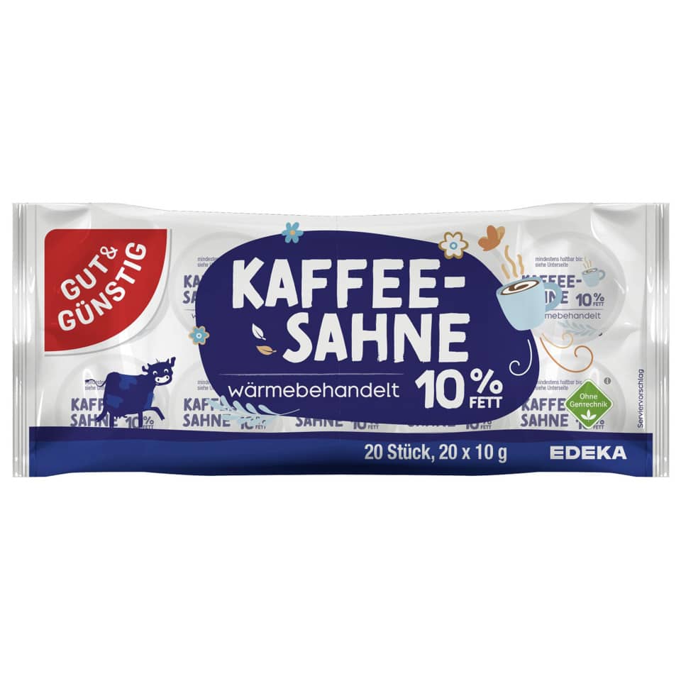 Kaffeesahne 10%, 20x10g GUT & GÜNSTIG 3936221004 G&G 3936221004