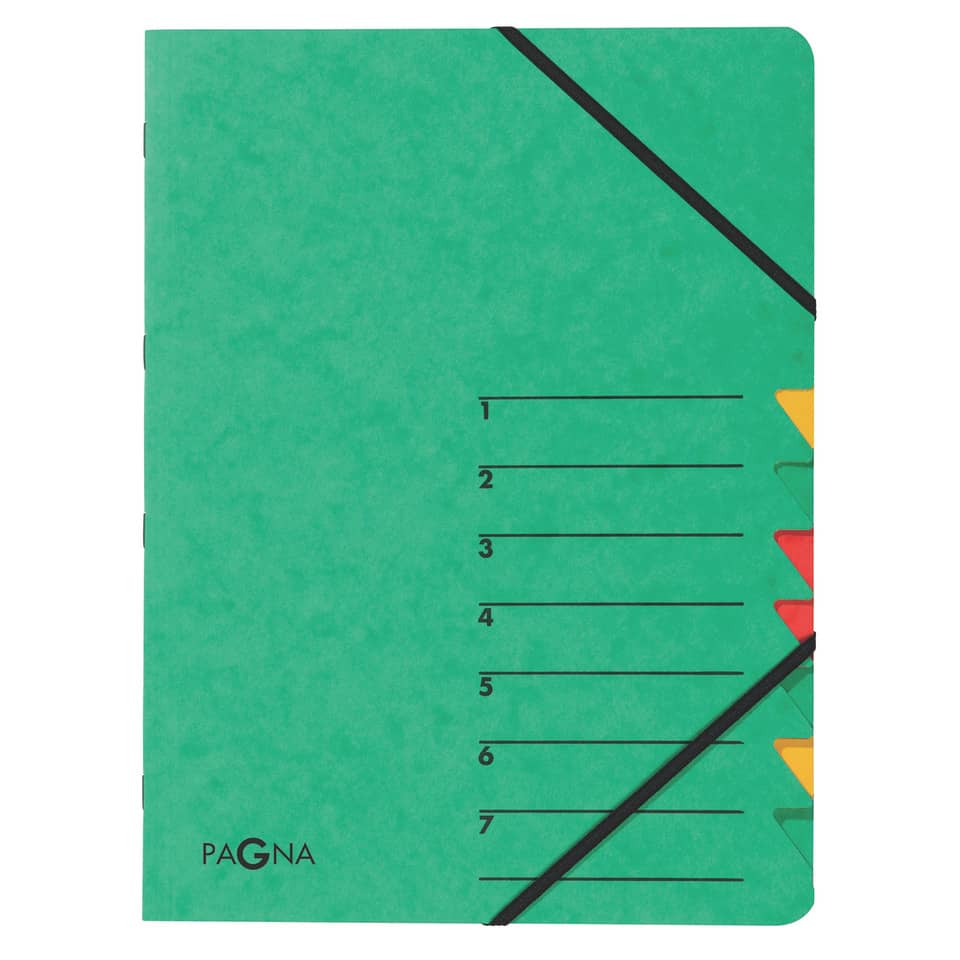 Ordnungsmappe Easy 7 Fächer 1-7 grün PAGNA 24061-03 PAGNA 24061-03 7 Gummizug