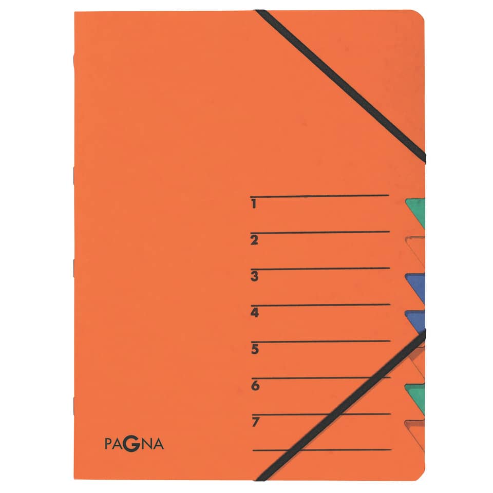 Ordnungsmappe Easy 7 Fächer 1-7 orange PAGNA 24061-12 PAGNA 24061-12 Gummizug