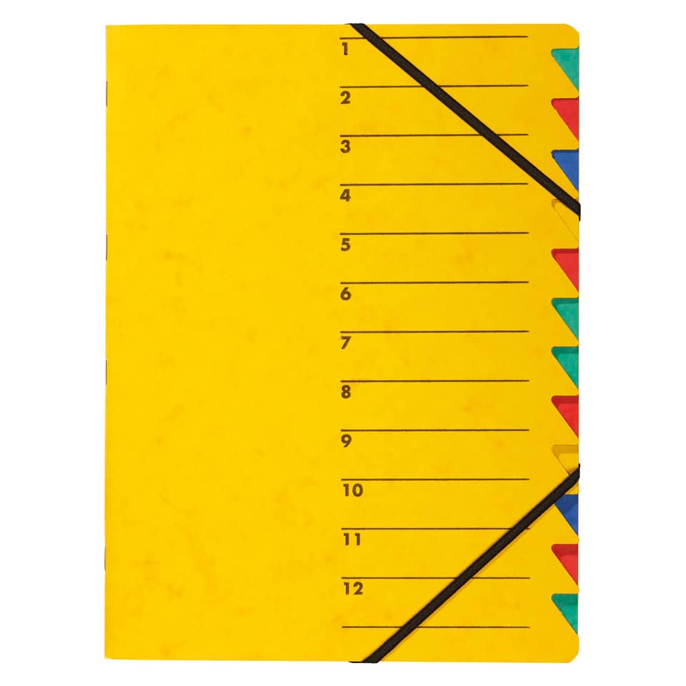 Ordnungsmappe, A4, 12-teilig, gelb PAGNA 24131-05 PAGNA 24131-05 Gummizug