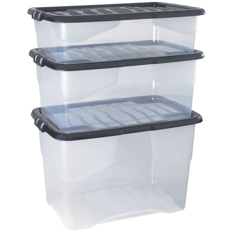 Ablagebox XW203, 42l, transparent/schwarz STRATA 2002020110 STRATA 2002020110 42 Liter