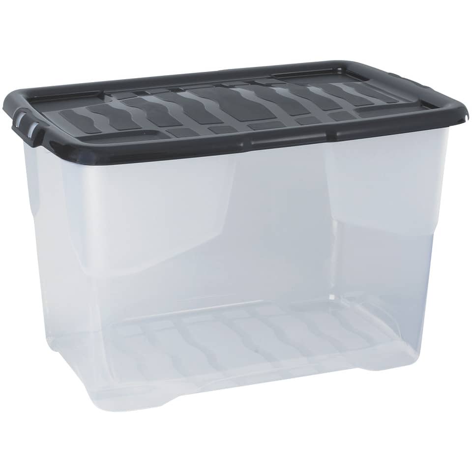 Ablagebox XW203, 65l, transparent/schwarz STRATA 2002030110 STRATA 2002030110 65 Liter
