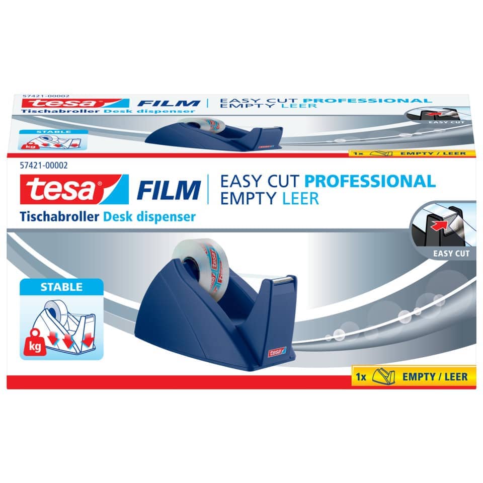Tischabroller Easy Cut®, 33mx19mm, blau TESA 57421-00002-03 TESA  57421-00002-02 Easy Cut leer