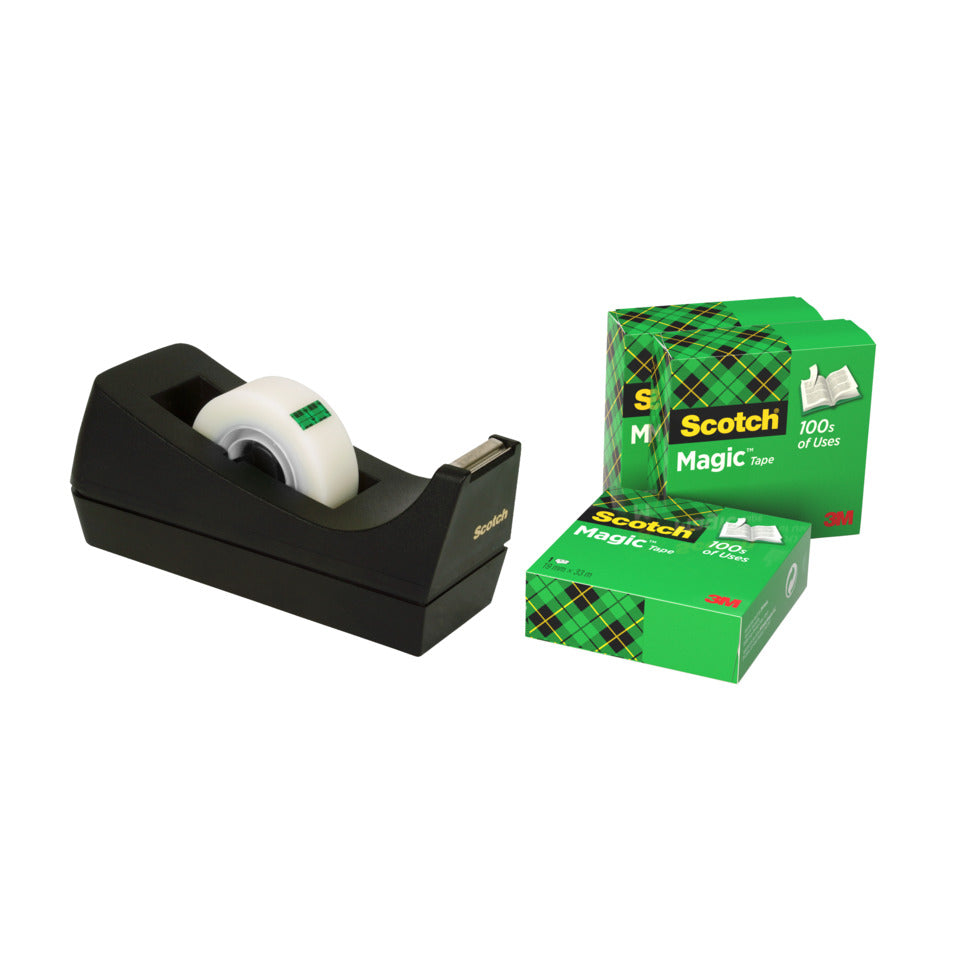 Klebeband Magic™ Promotion, 19 mm x 33 m, 3 Rollen, inkl. Scotch® Tischabroller, schwarz SCOTCH C38SM3S(SM3-12)