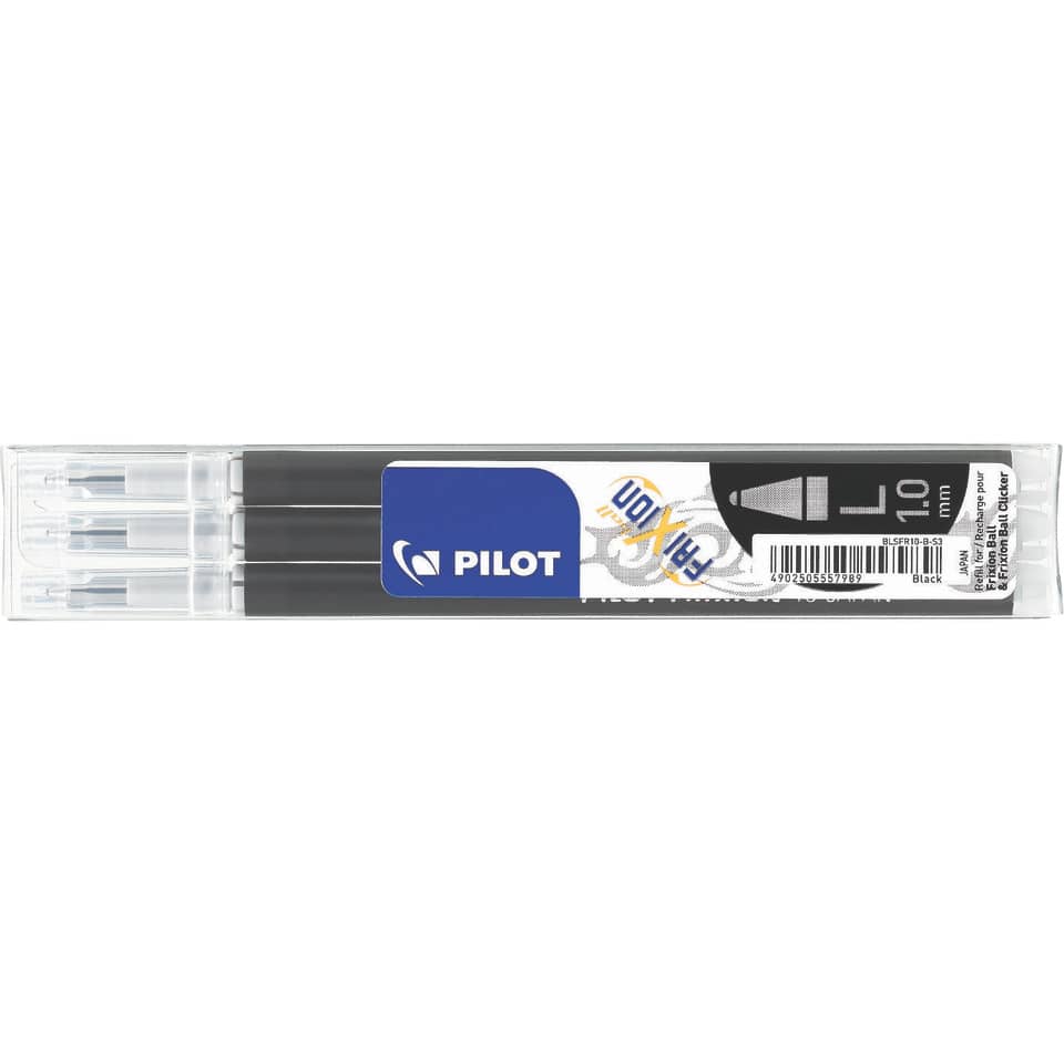 Tintenrollermine FriXion Ball/Clicker, 0,5mm, 3 Stück, schwarz PILOT BLSFR10-B-S3-E PILOT BLSFR10-B-S3-E 2259001F
