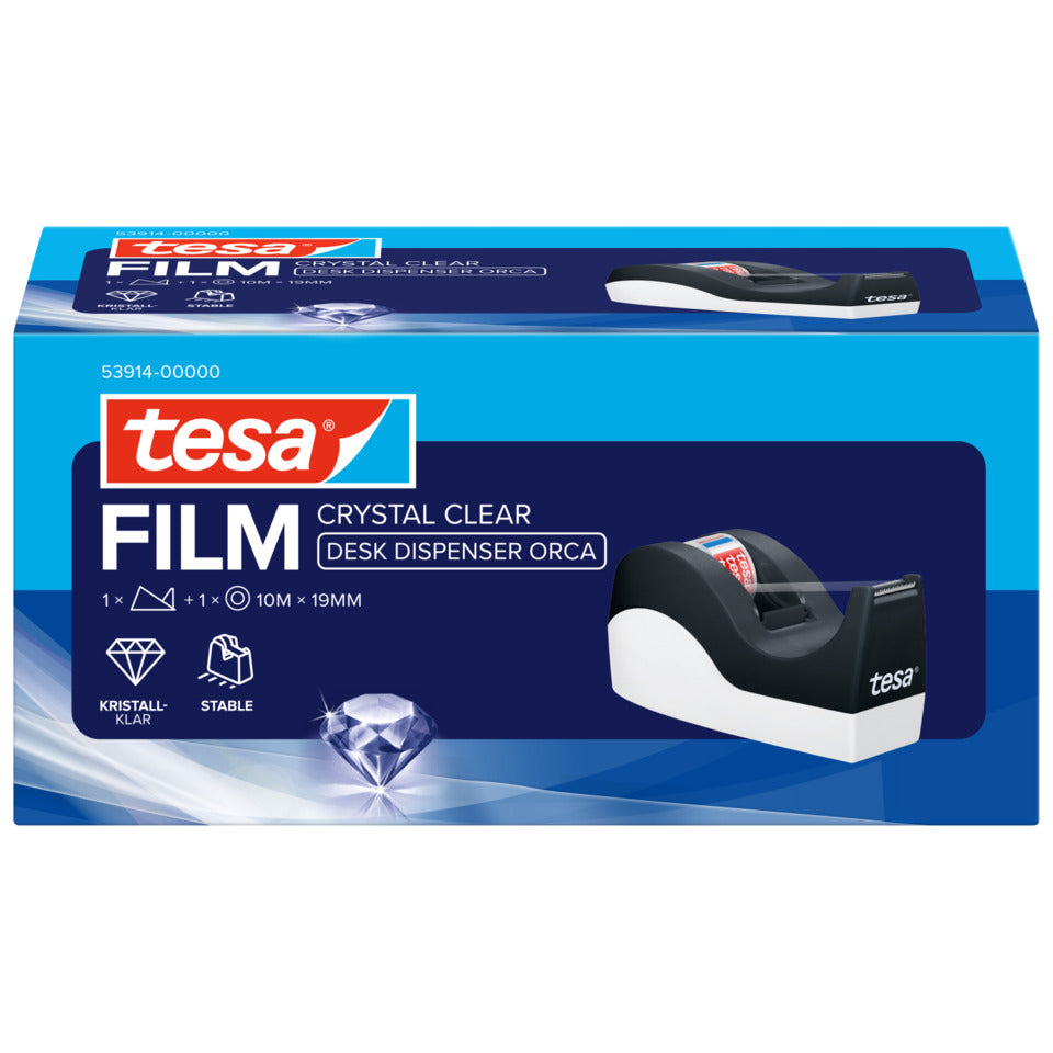 Tischabroller tesafilm® Orca+ 1 Rolle, 10mx19mm, kristall-klar TESA 53914-00000-00 TESA 53914-00000-00 19mmx10m