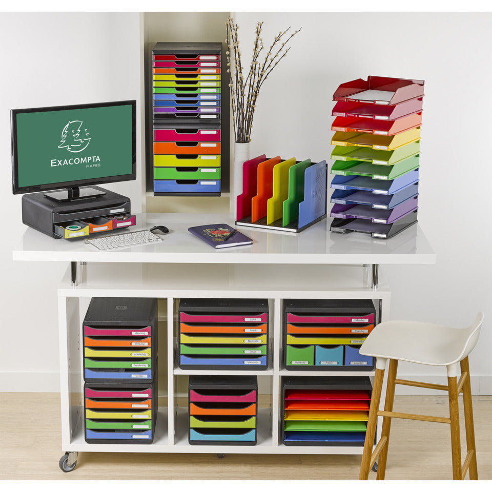 Schubladenbox STORE-BOX MAXI 6 offene Laden, Regenbogen EXACOMPTA 306798D EXACOMPTA 306798D quer