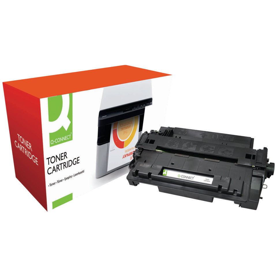 Lasertoner ersetzt HP CE255A, 6.000 Seiten, schwarz Q-CONNECT KF14724 Q-CONNECT KF14724 Ersetzt CE255A