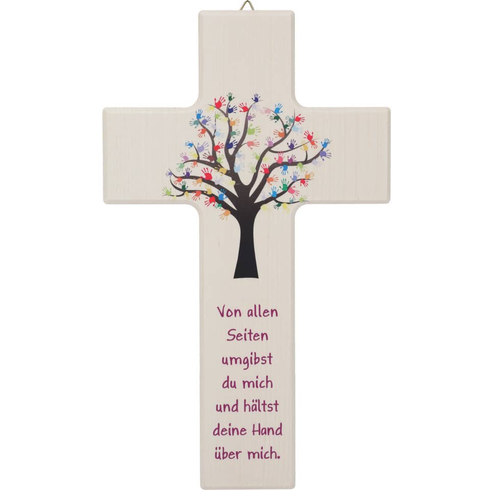 Kinderkreuz mit Spruch, 15x9cm, natur  N522/K N522/K 15x9cm