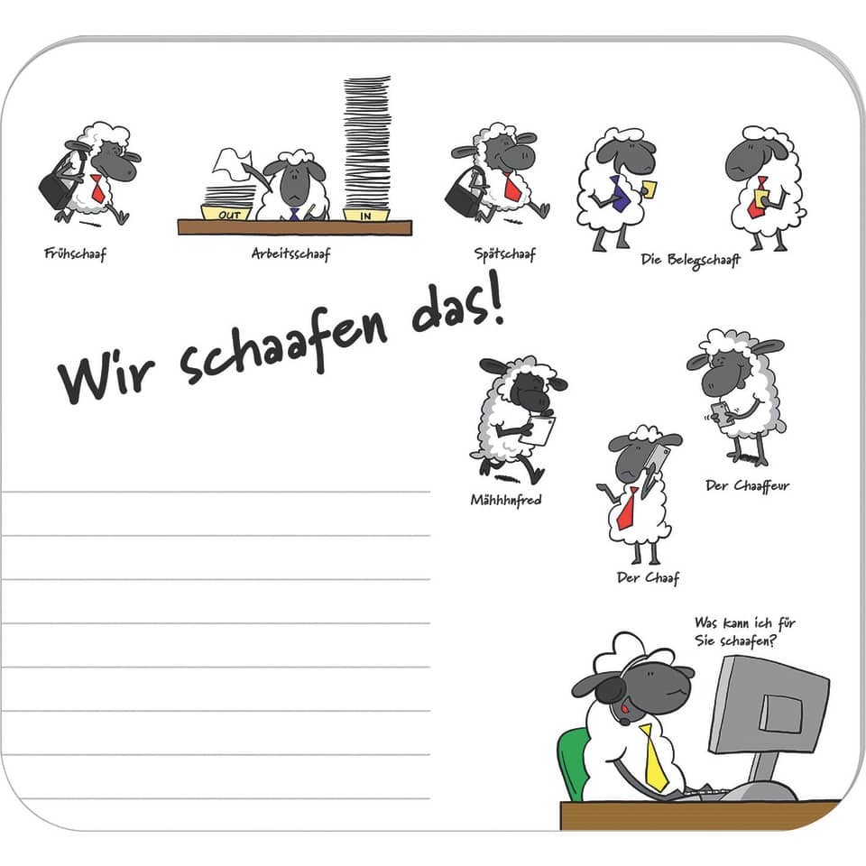 Mauspad - Block "Wir schaafen das!", 240 x 220 mm, 30 Blatt RNK 46653 RNK 46653 Design1