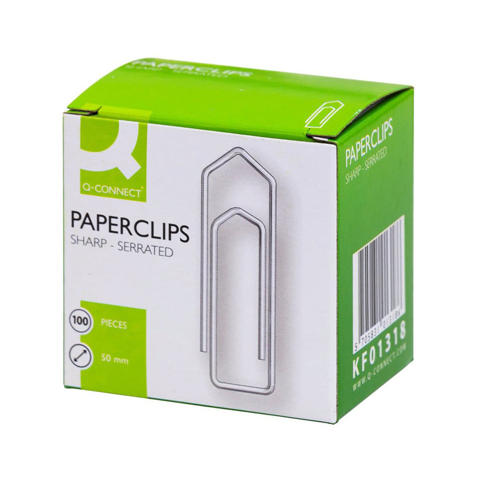 Büroklammer, 50mm, 100 Stück, verzinkt Q-CONNECT KF01318 Q-CONNECT KF01318 spitz