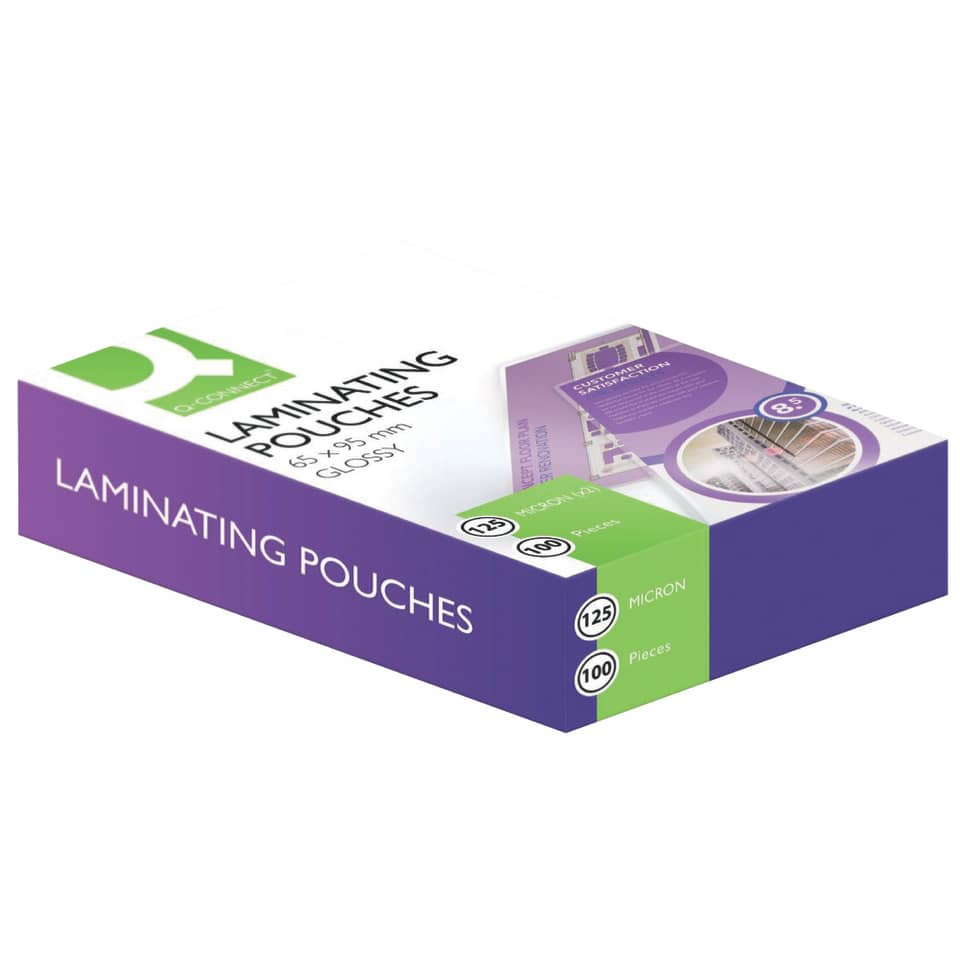 Laminierhülle, 65 x 95 mm, 2 x 125 µm, glänzend, 100 Stück Q-CONNECT KF01213