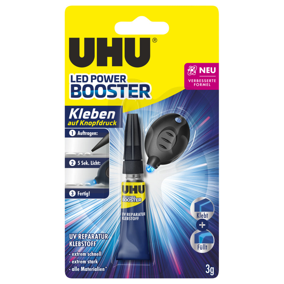 Universalkleber LED-LIGHT BOOSTER, Tube mit 3 g und LED-Licht UHU 48150