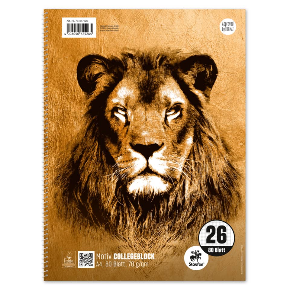 Collegeblock mit Motiv, A4, 80 Blatt, Lin.26, kariert STAUFEN STYLE 734047226 STAUFEN STYLE 734047226 70g