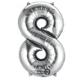 Folienballon Zahl 8, 83x53cm, silber AMSCAN 9906293 AMSCAN 2798801 / 9906293 86cm