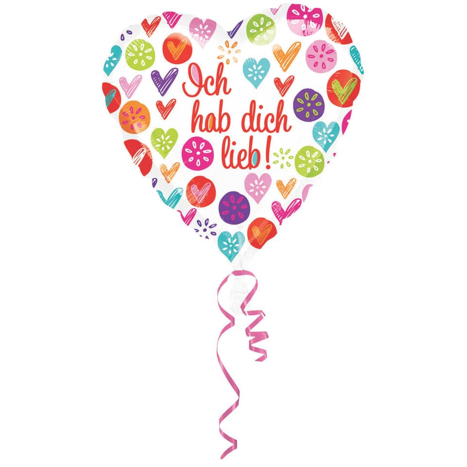 Folienballon Herz Ich hab dich lieb AMSCAN 3286701 AMSCAN 3286701 Herz