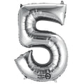 Folienballon Zahl 5, 86x58cm, silber AMSCAN 9906290 AMSCAN 2798501 / 9906290 86cm