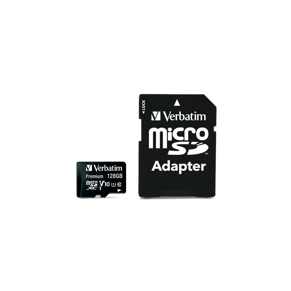 Speicherkarte microSDHC, 128 GB, schwarz VERBATIM 44085 VERBATIM 44085 Premium Class 10