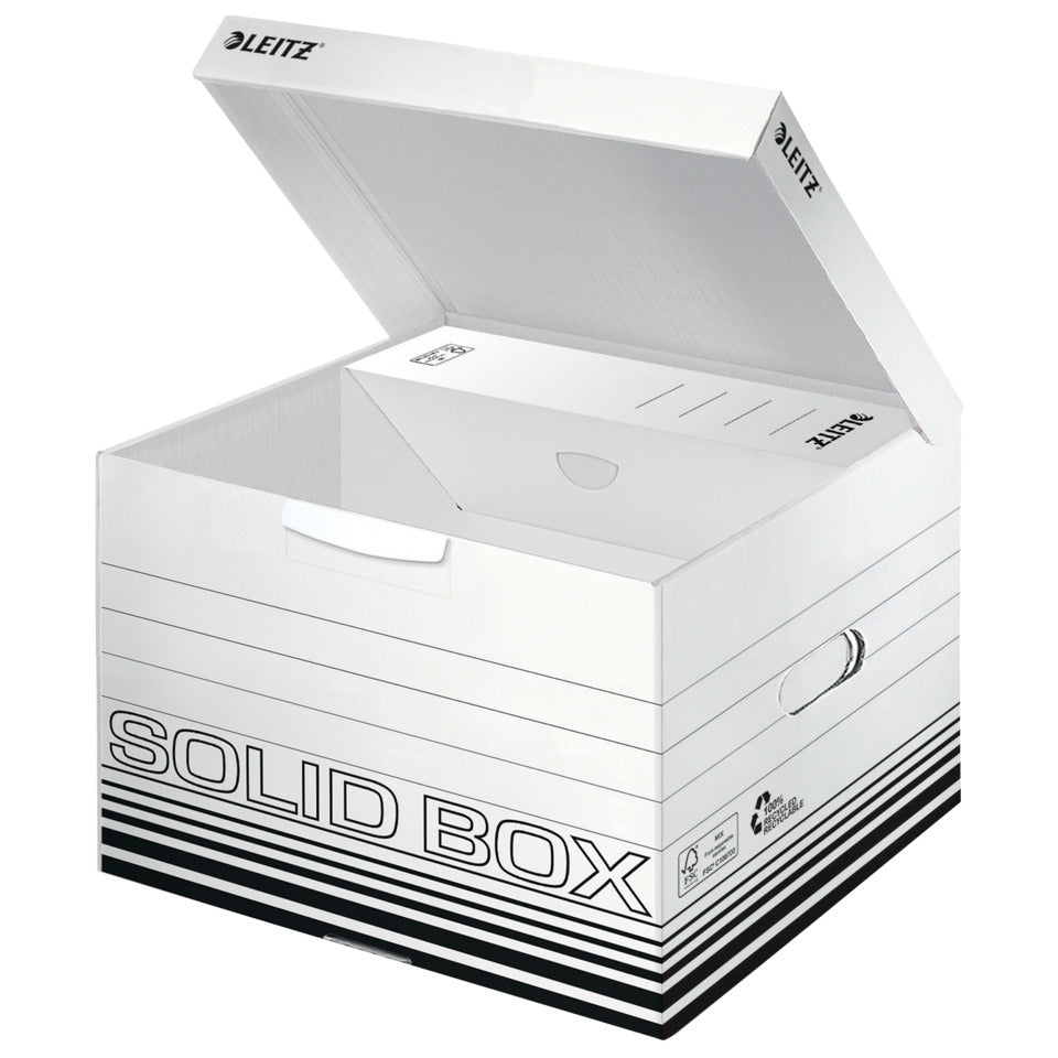 Archiv Container M, mit Klappdeckel, Wellpappe, weiß LEITZ 6118-00-01 LEITZ 6118-00-01 für 3 Boxen zu 10cm